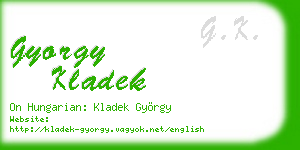 gyorgy kladek business card