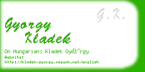 gyorgy kladek business card